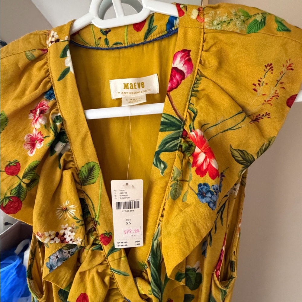 Brand New With Tags. Anthropologie XS size yellow dress